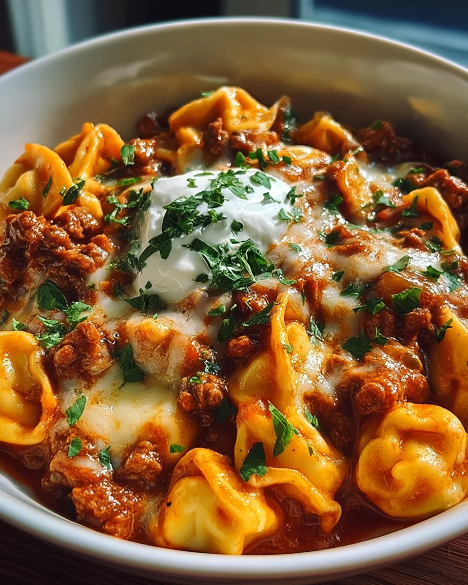 Cheesy Beef Enchilada Tortellini