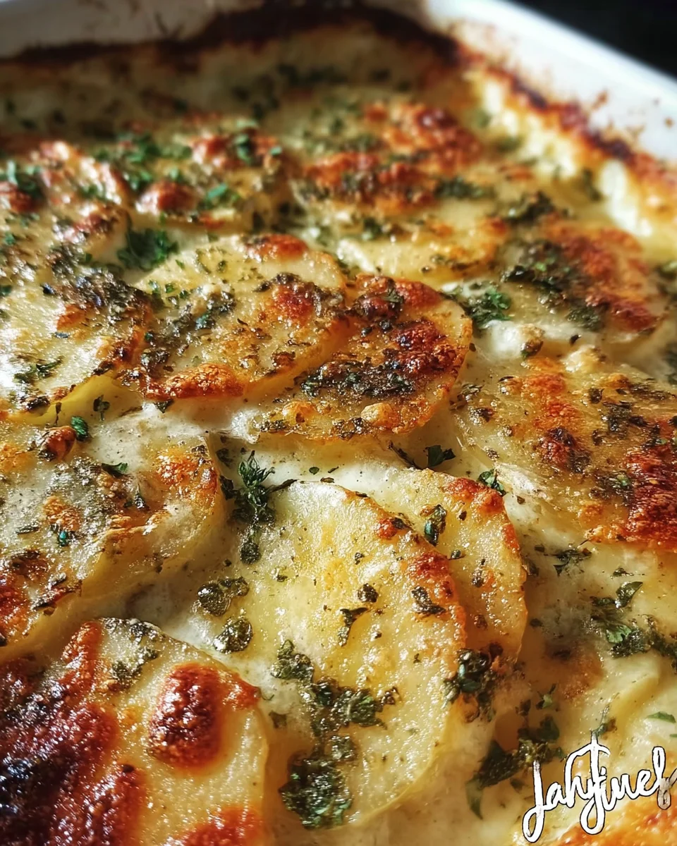 Garlic Basil Scalloped Potatoes