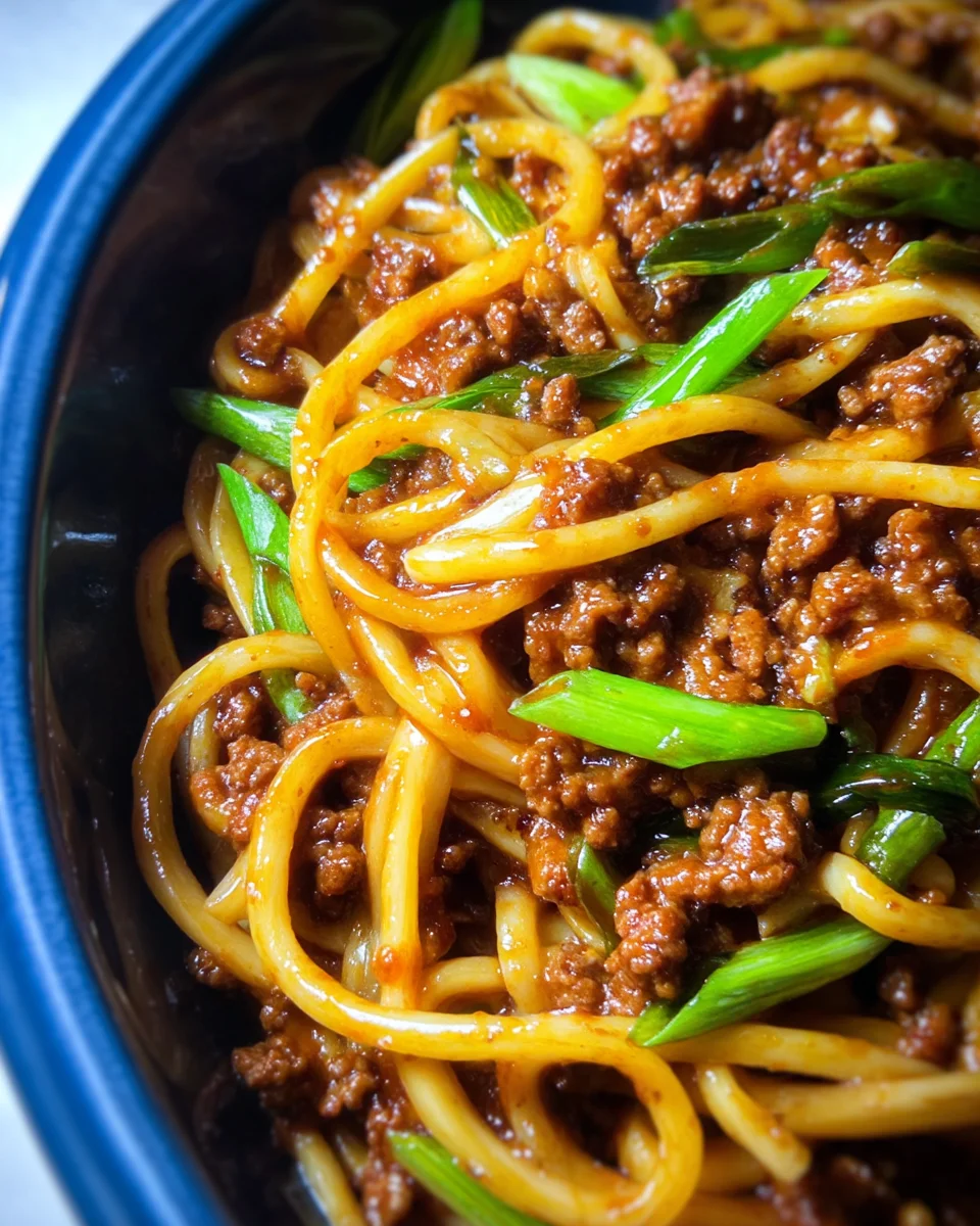 Ground Beef Mongolian Noodles