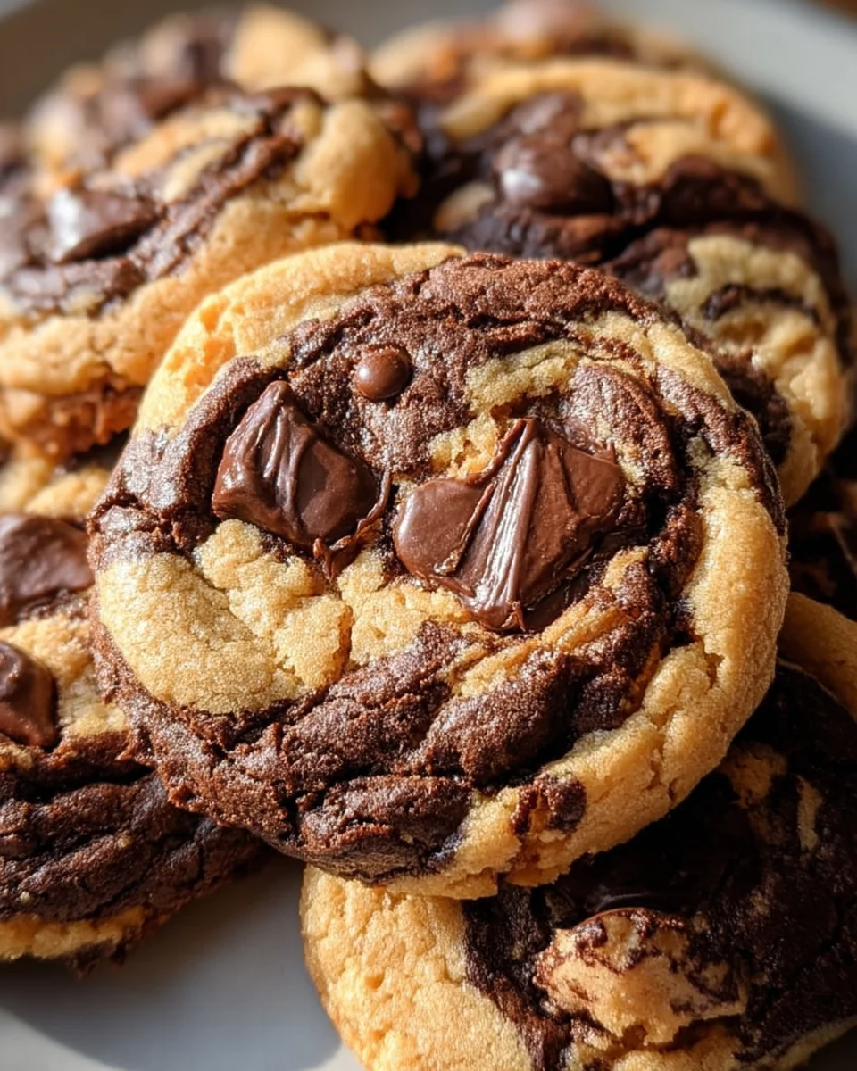 Peanut Butter Brownie Swirl Cookies
