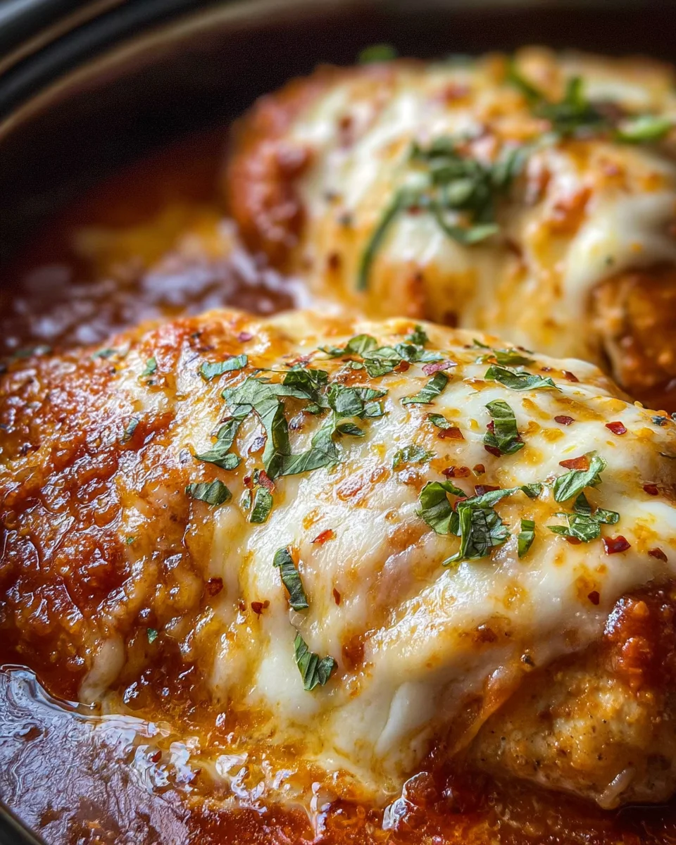 Slow Cooker Cheesy Mozzarella Chicken