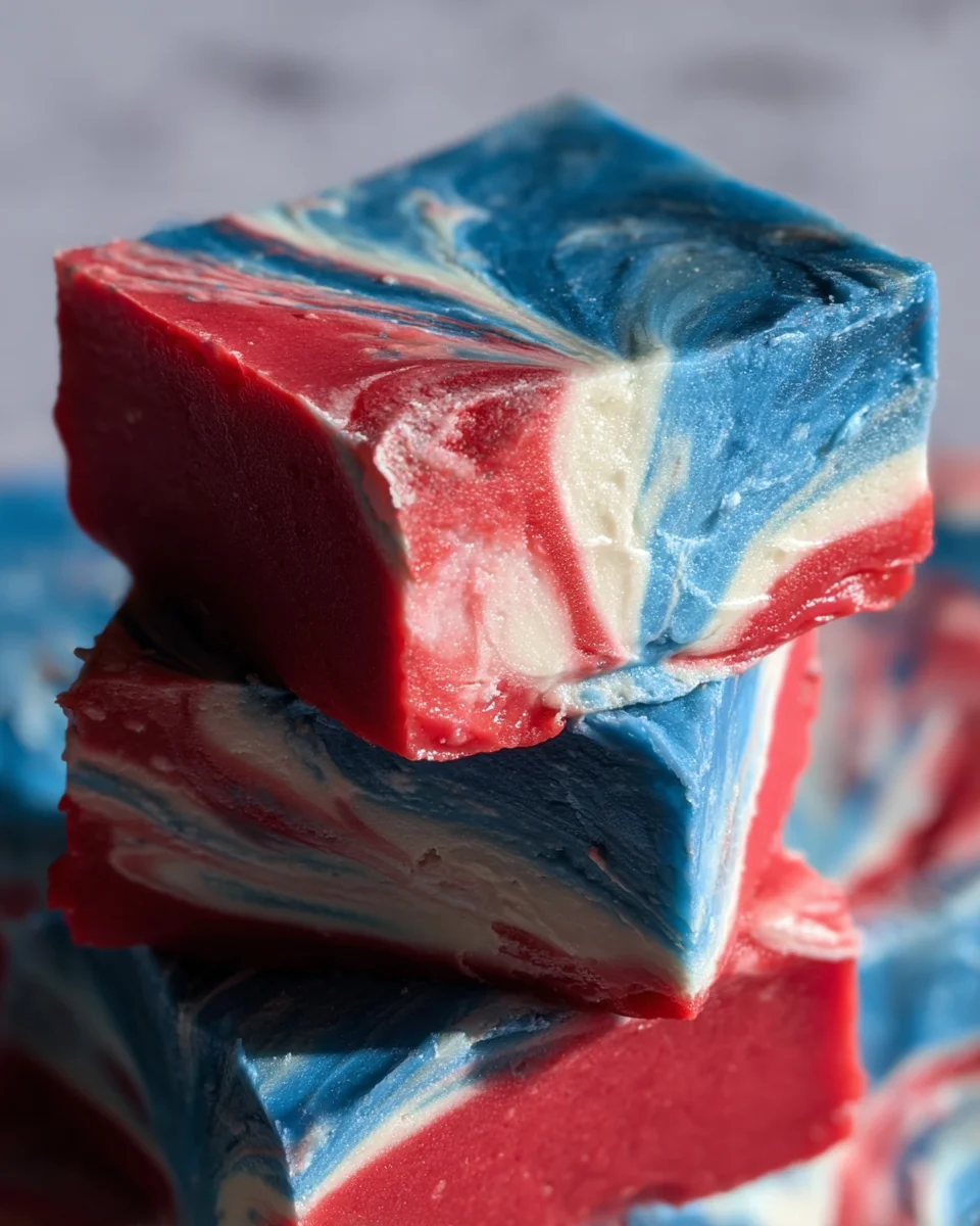 4th of July Tie Dyed Fudge