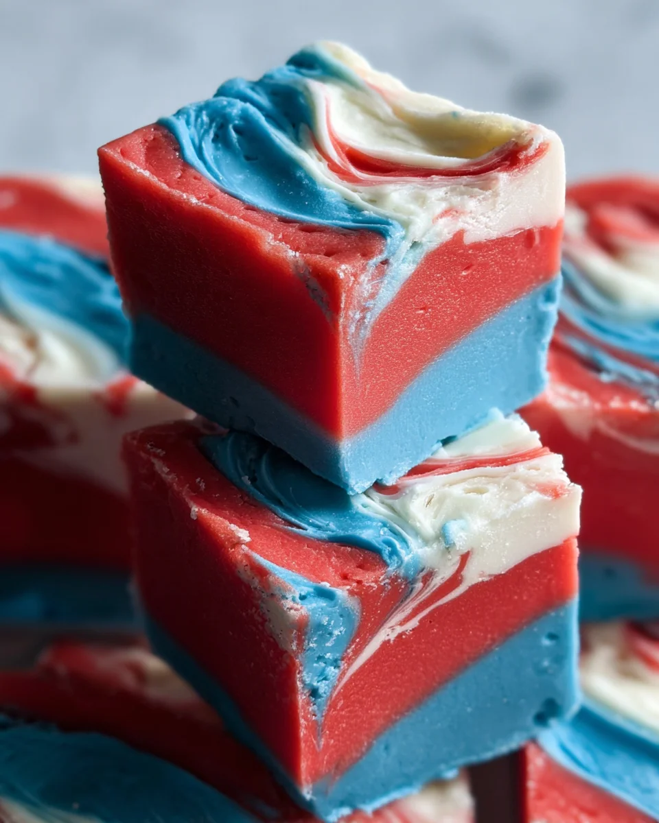 4th of July Tie Dyed Fudge 17 4th