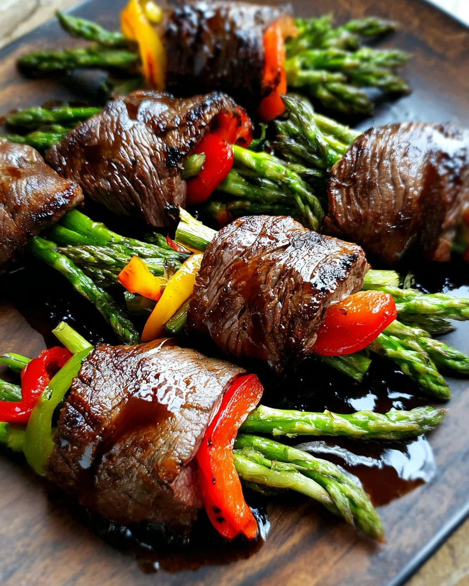 Air Fried Steak and Asparagus Bundles