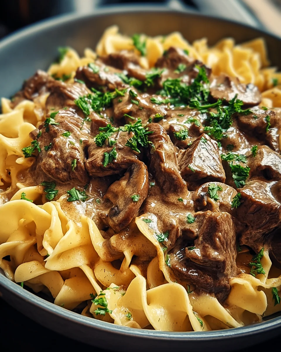 Beef Stroganoff with Egg Noodles 24 Beef