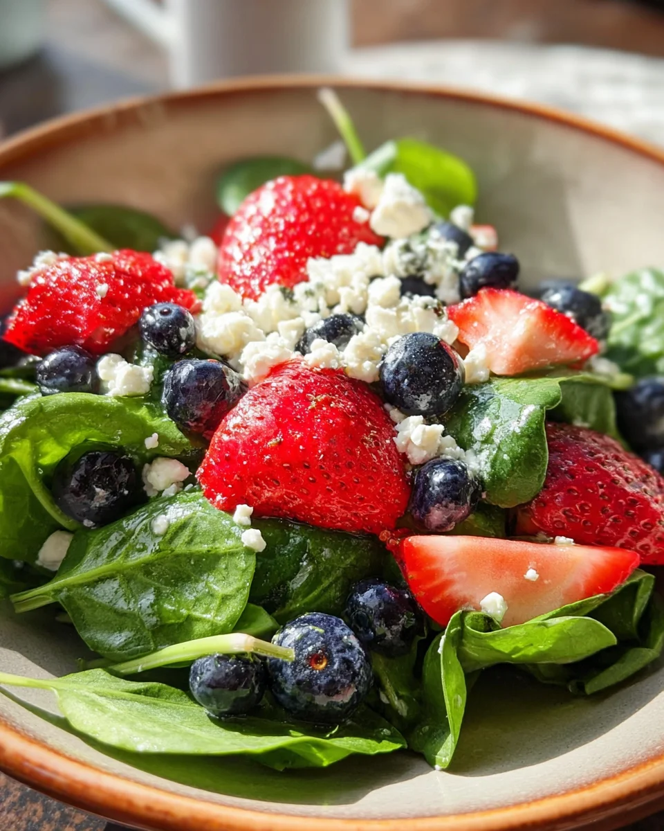 Berry, Feta and Spinach Salad