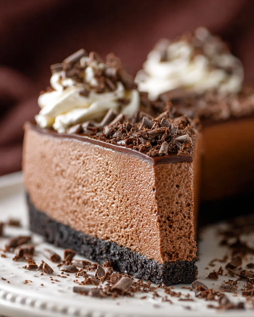Easy No Bake Chocolate Cheesecake