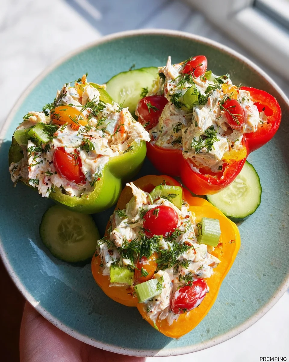 Greek Yogurt Chicken Salad Stuffed Peppers