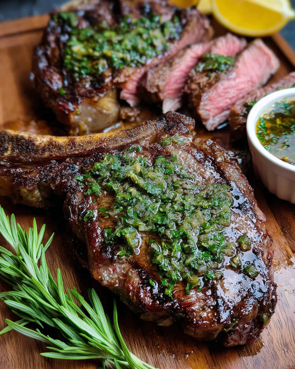 Grilled Flank Steak with Lemon-Herb Sauce