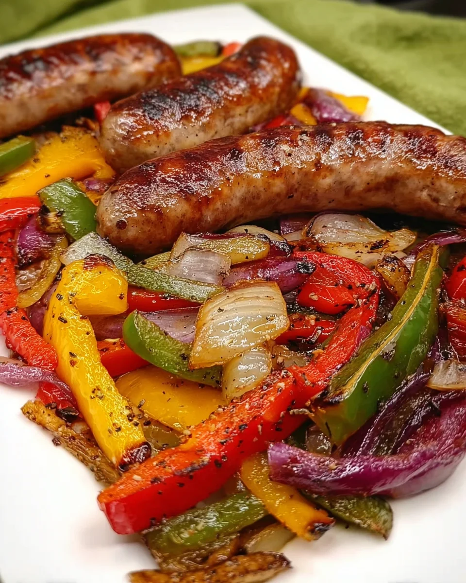 Grilled Sausage with Peppers and Onions