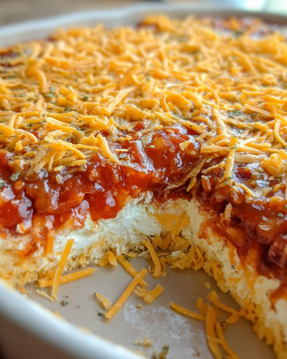 Layered Cream Cheese and Salsa Dip 16 Layered