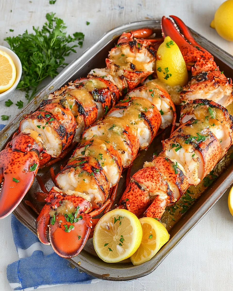 Lemon Butter Grilled Lobster Tails
