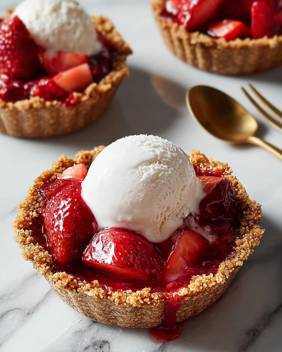 Mini Strawberry Ice Cream Pies