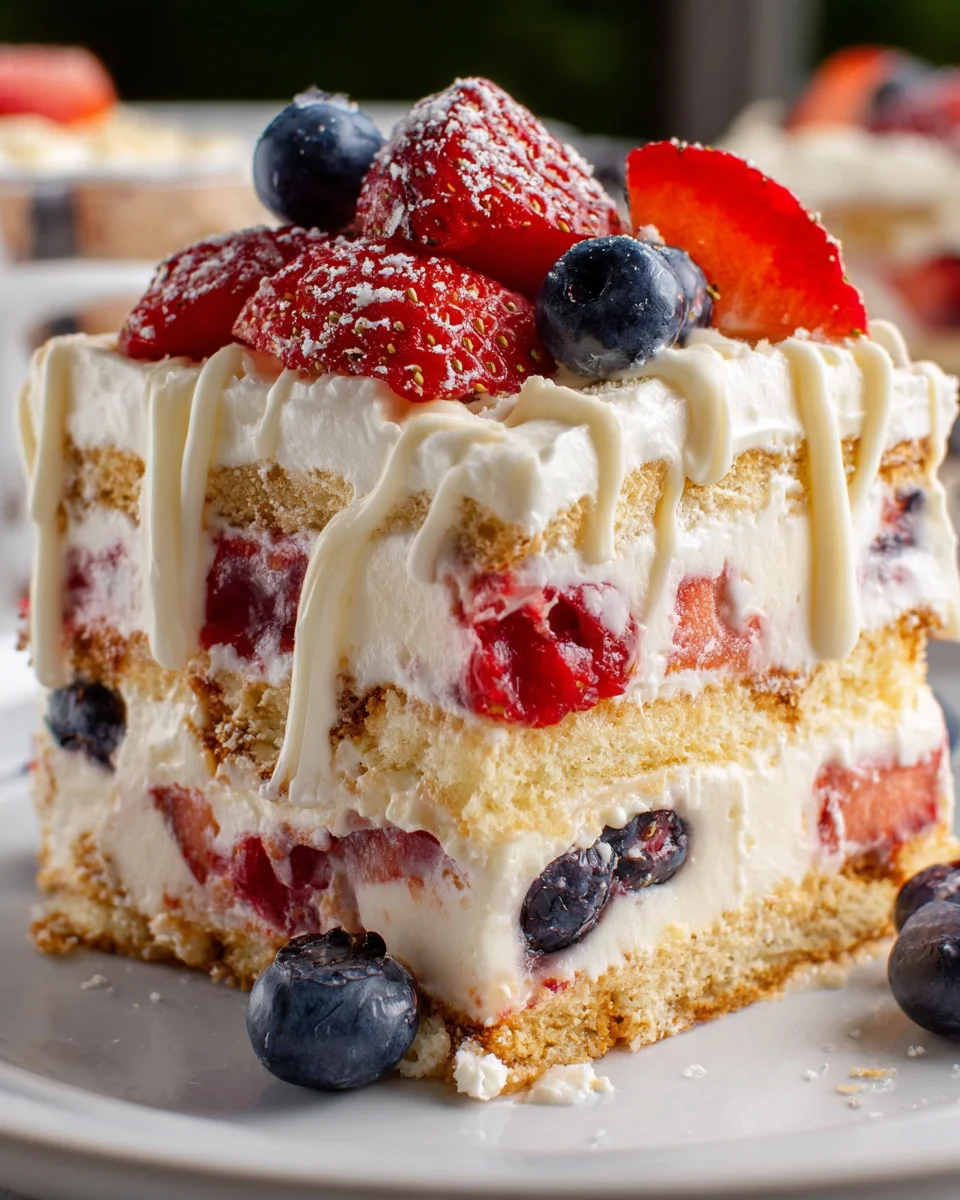 No Bake Icebox Cake with Summer Berries