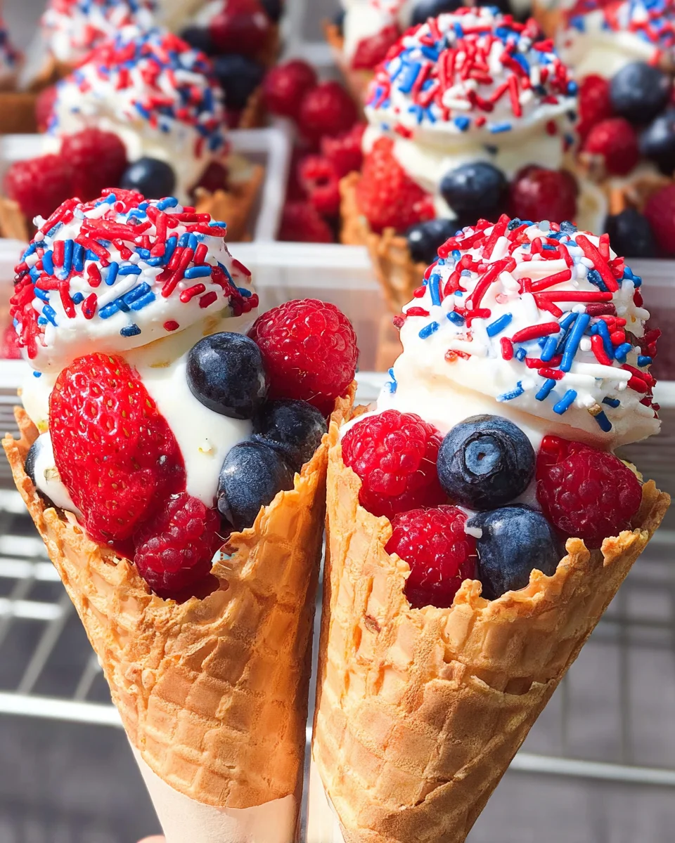 Patriotic Fruit Cones