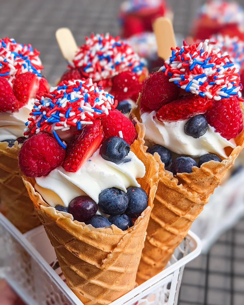 Patriotic Fruit Cones 16 Patriotic