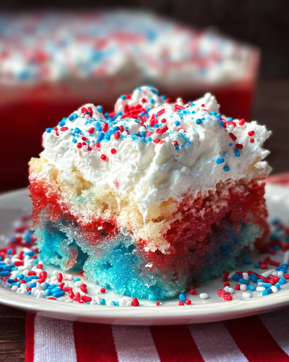 Red, White, & Blue Poke Cake 15 Red,