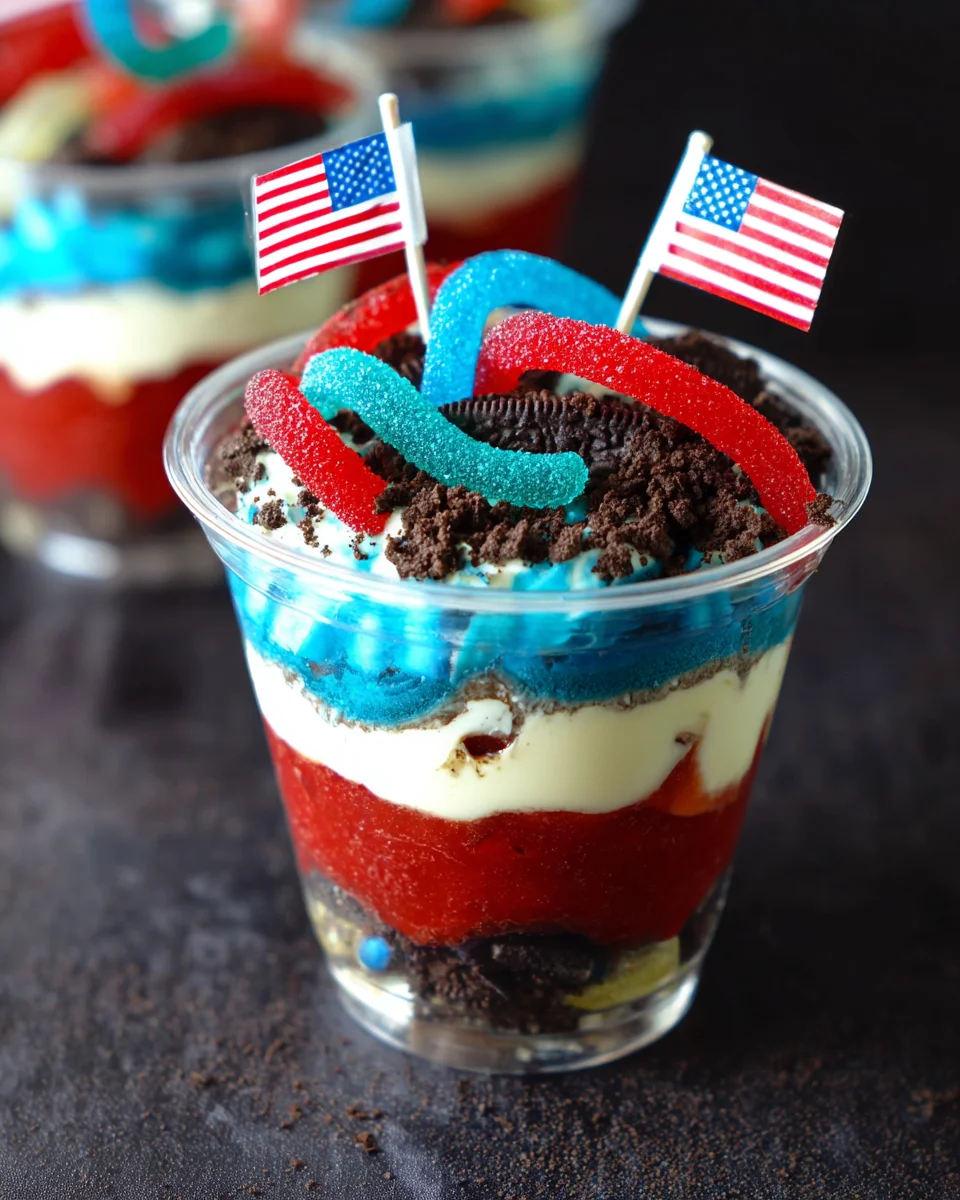 Red, White and Blue Dirt Cups