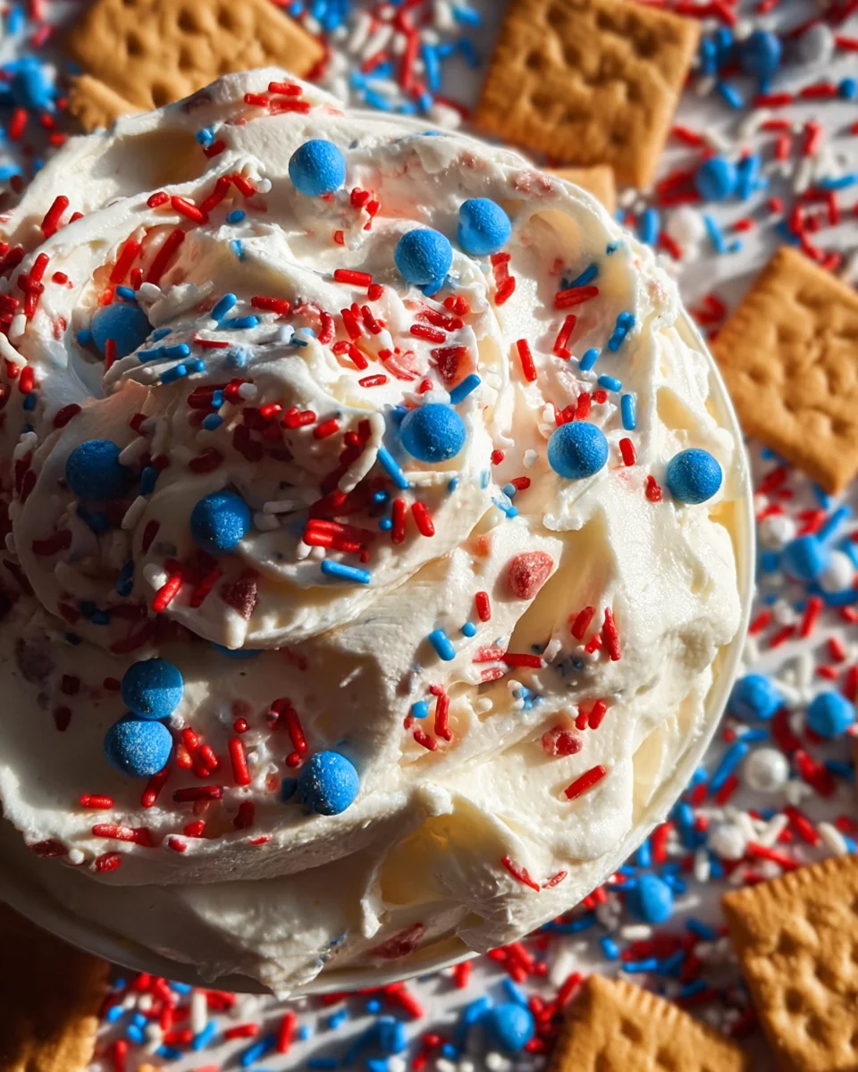 Red, White and Blue Funfetti Dip