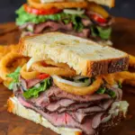 Roast Beef Sandwiches with Lettuce and Onions