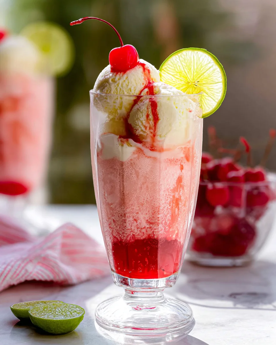 Shirley Temple Ice Cream Float
