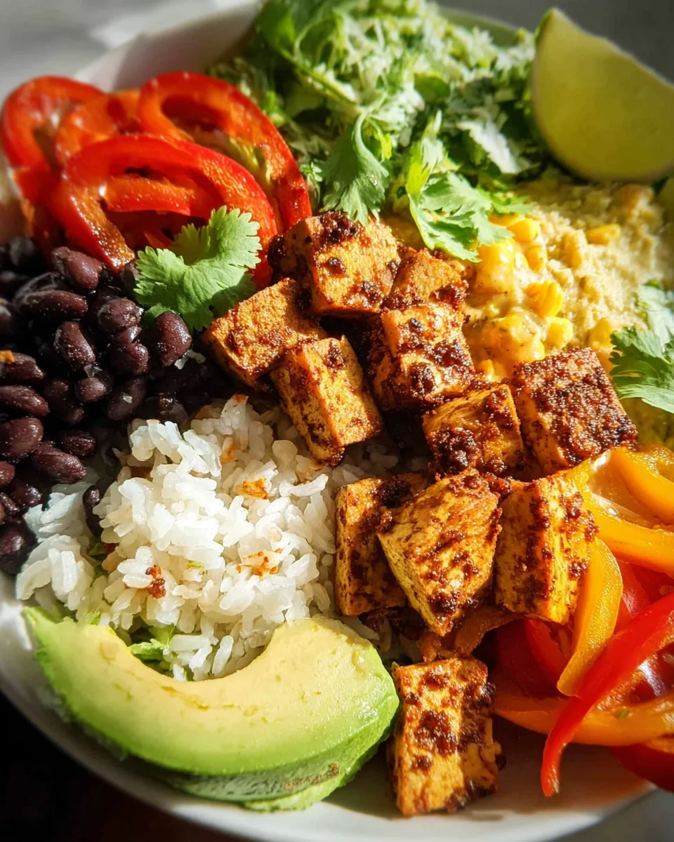 Spicy Baked Tofu Burrito Bowl