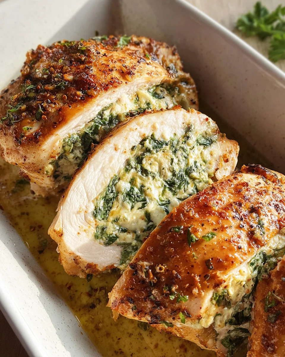 Spinach Stuffed Chicken Fillets