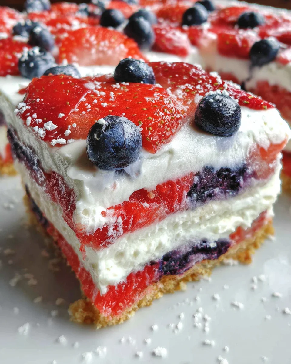 Summer Berry Jello Lasagna