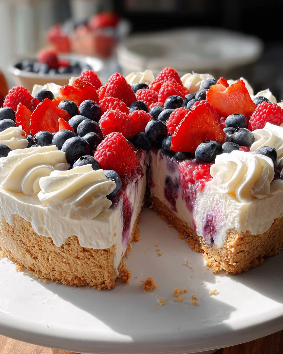 Triple Berry No-Bake Cheesecake 17 Triple