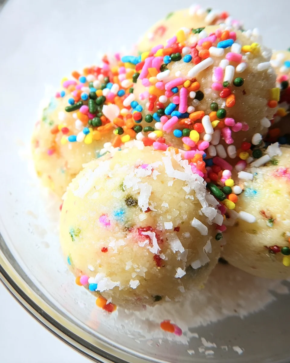 Applesauce Birthday Cake Protein Balls