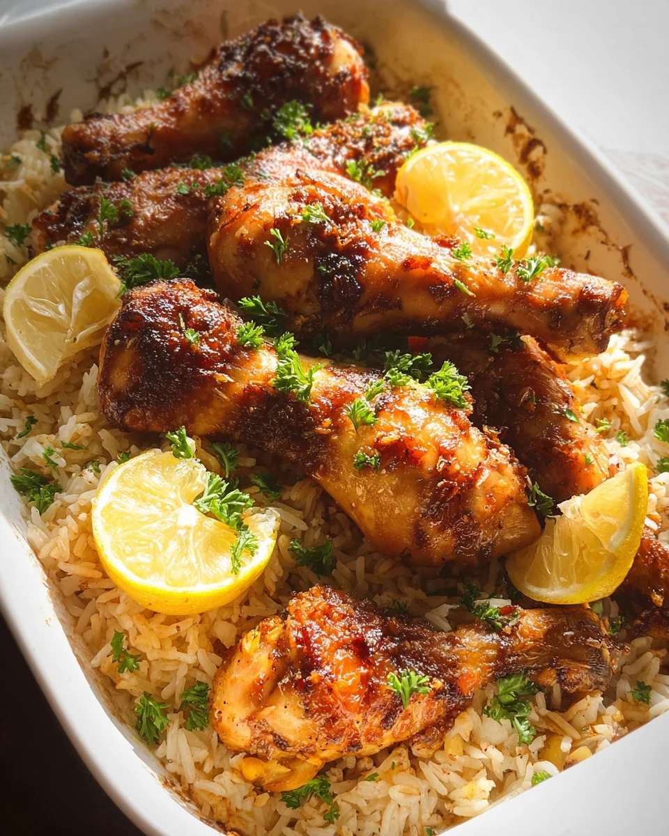 Baked Chicken Legs and Rice