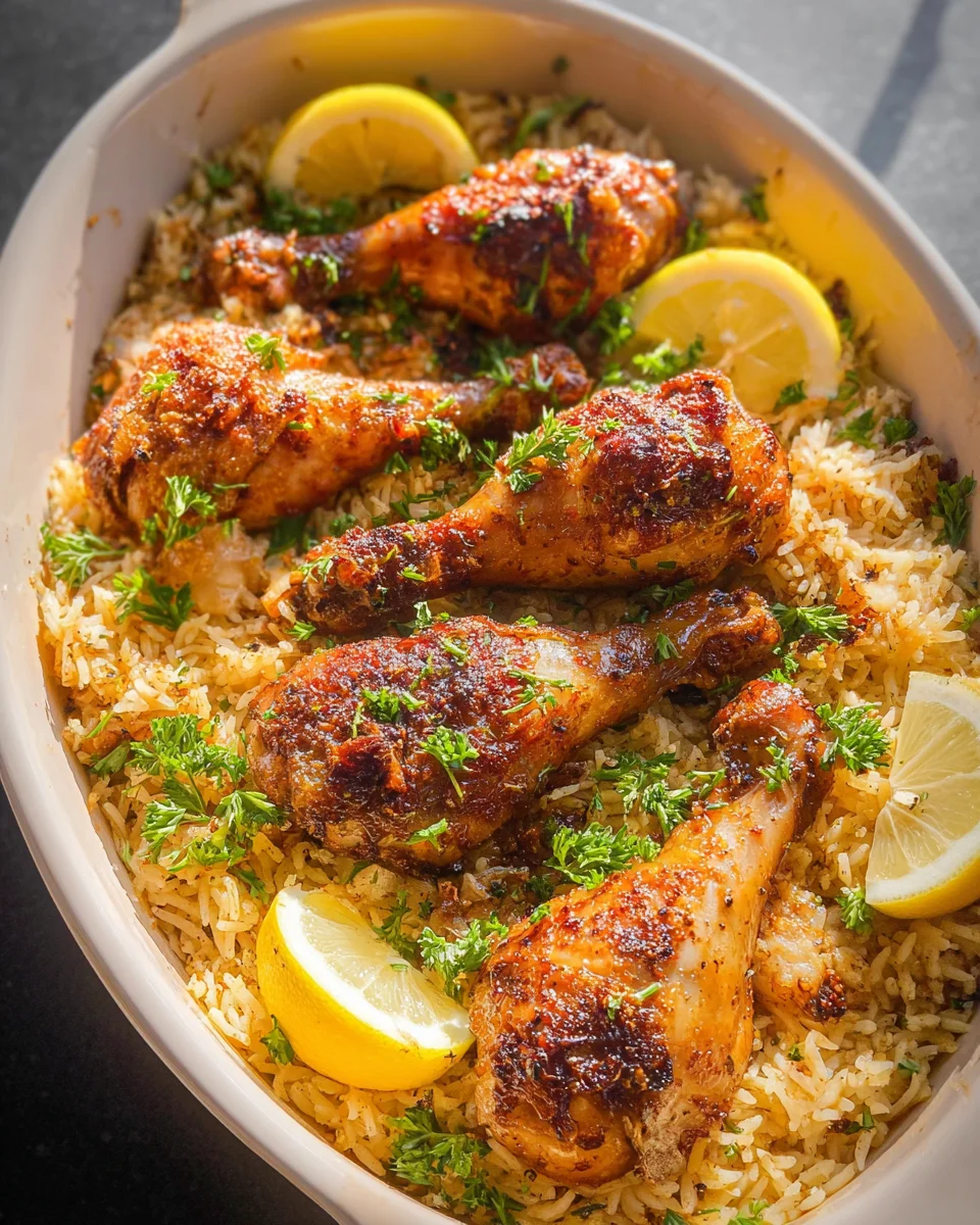 Baked Chicken Legs and Rice 26 Baked