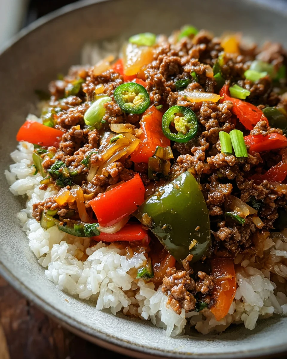 Beef and Pepper Rice Bowl