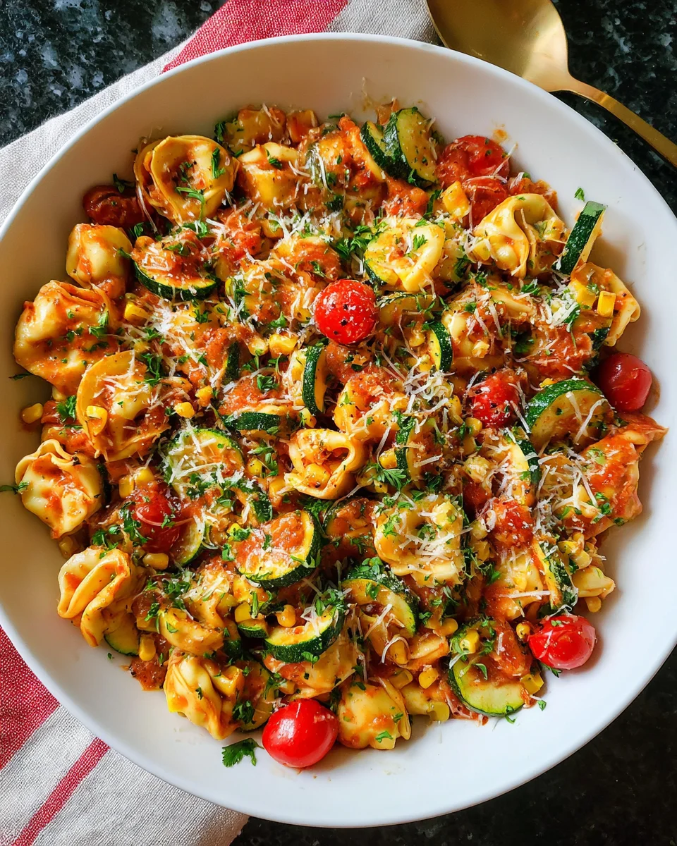 Cheese Tortellini with Summer Veggies
