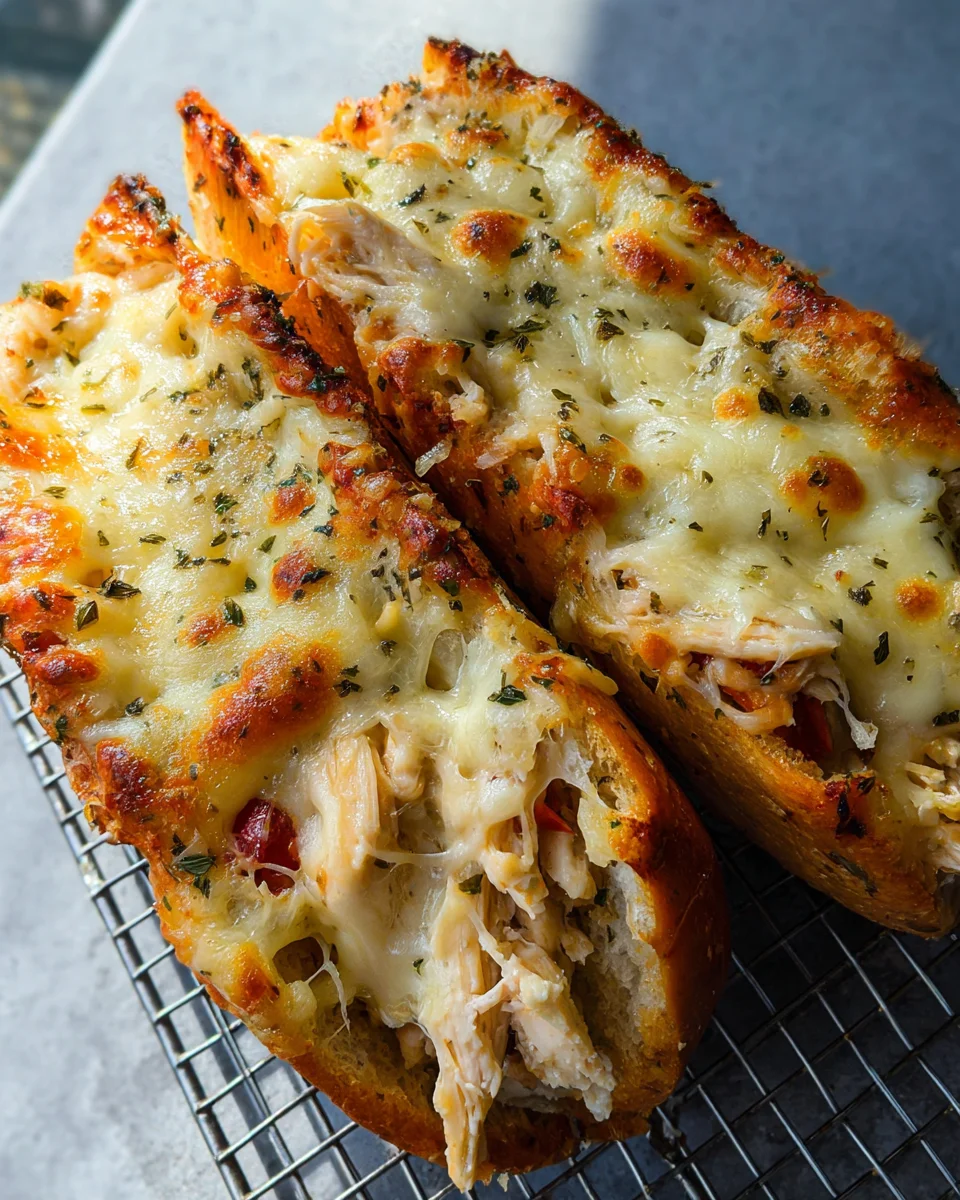 Cheesy Chicken Garlic Bread Sandwich 16 Cheesy