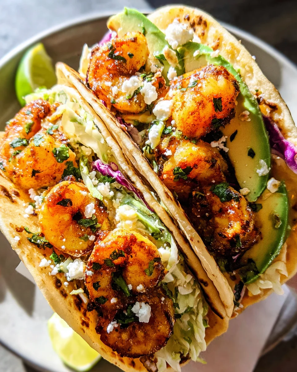 Cilantro Lime Shrimp Tacos with Creamy Slaw