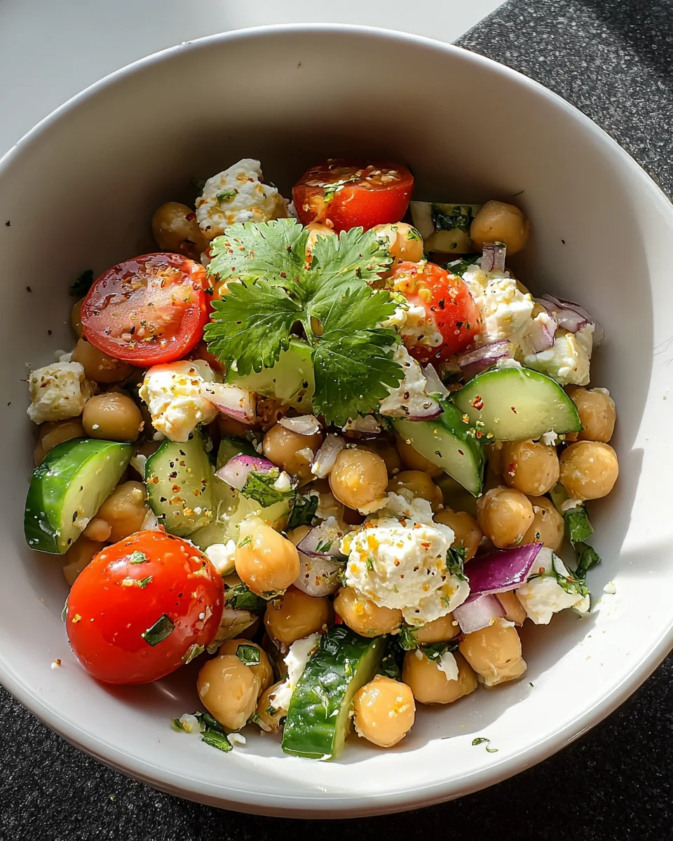 Cottage Cheese and Chickpeas Salad