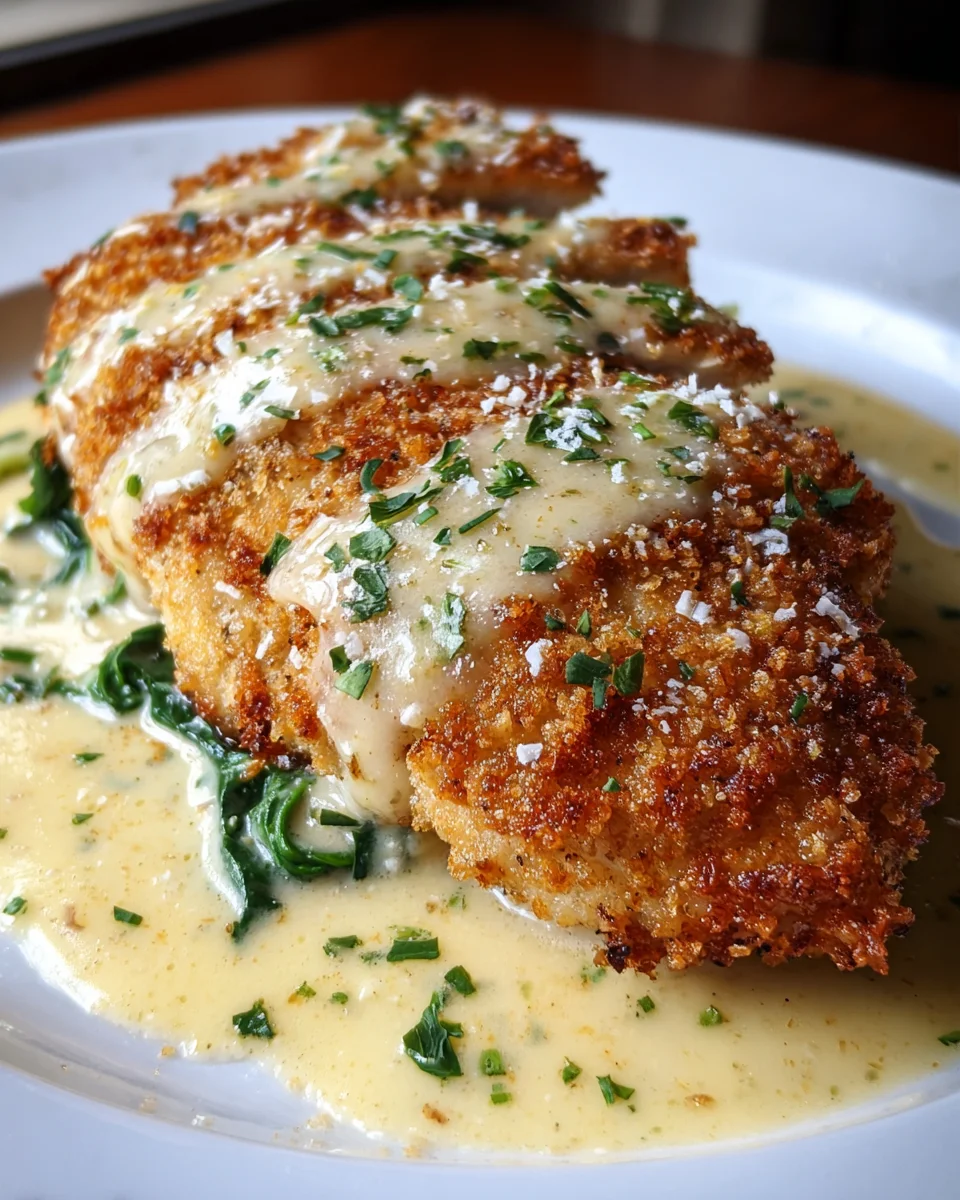 Crispy Parmesan Chicken with a Rich Garlic Sauce 19 Crispy