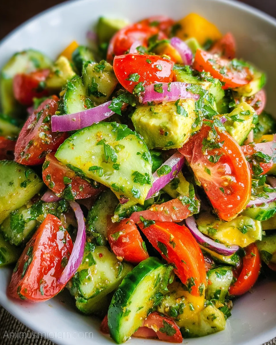 Cucumber Tomato Avocado Salad