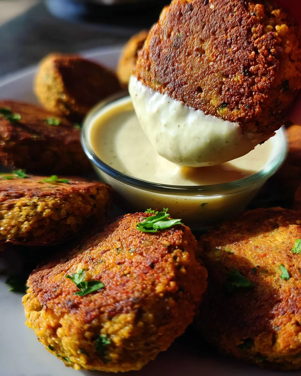 Easy Lentil Patties (with Lemon Tahini Dip)