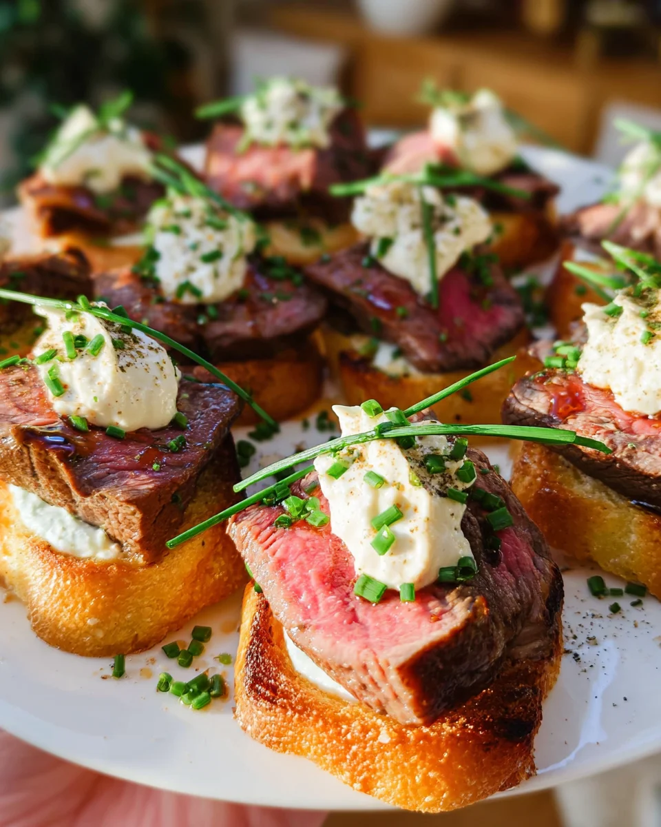 Easy Steak Crostini (with Horseradish Sauce)