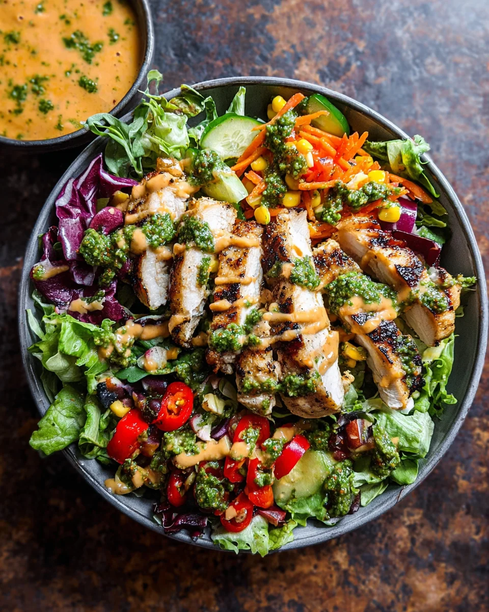 Fiesta Ranch Salad with Salsa Verde Chicken