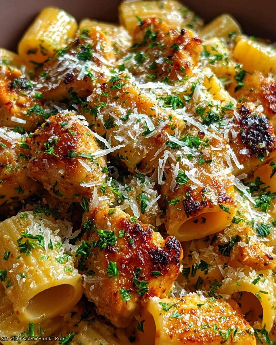 Garlic Butter Chicken with Rigatoni and Parmesan 24 Garlic