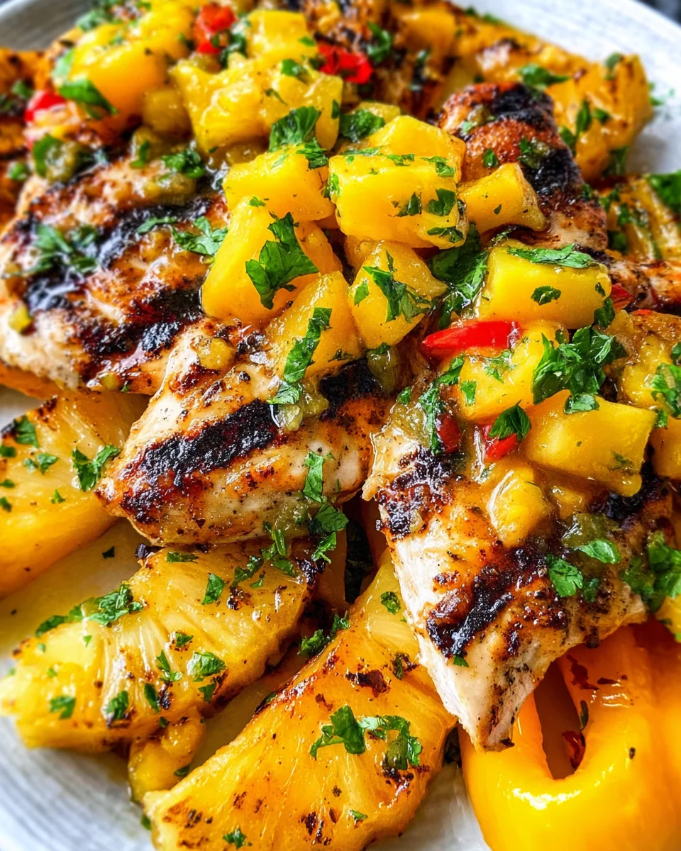 Grilled Mango Pineapple Chicken 17 Grilled