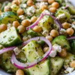 Herby Cucumber Salad with Feta and Chickpeas