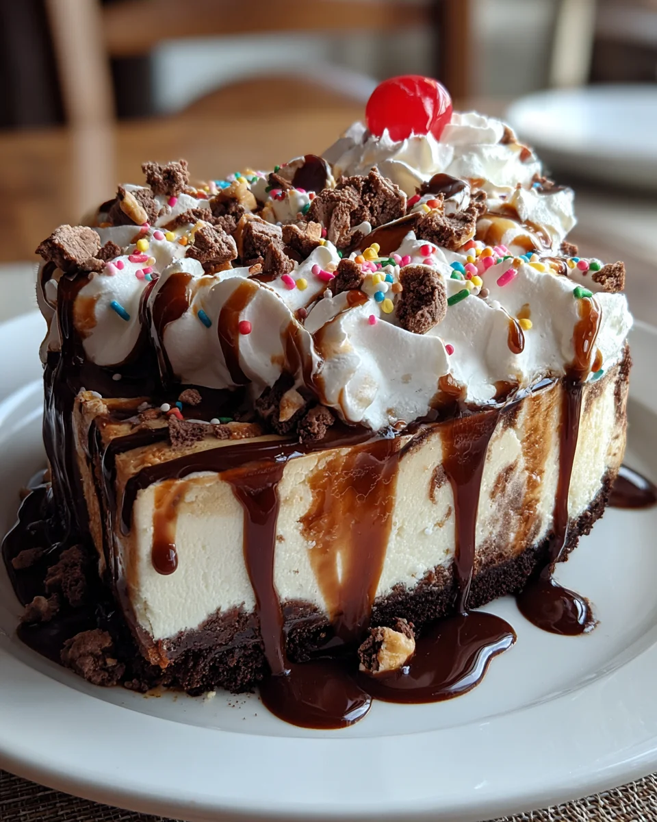 Hot Fudge Sundae Brownie Cheesecake
