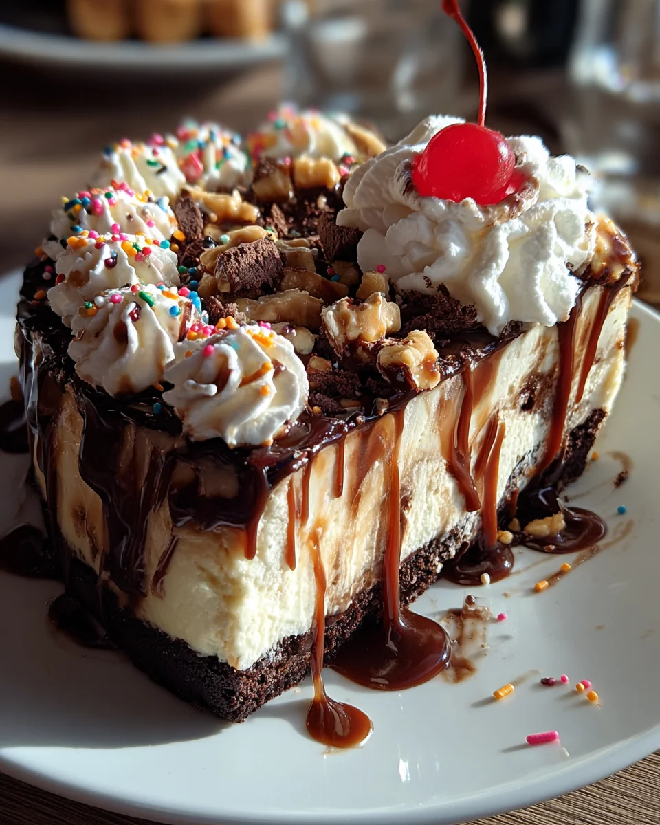 Hot Fudge Sundae Brownie Cheesecake 17 Hot