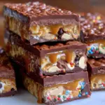 No Bake Crispy Snickers Bars 22 No Bake Crispy Snickers Bars