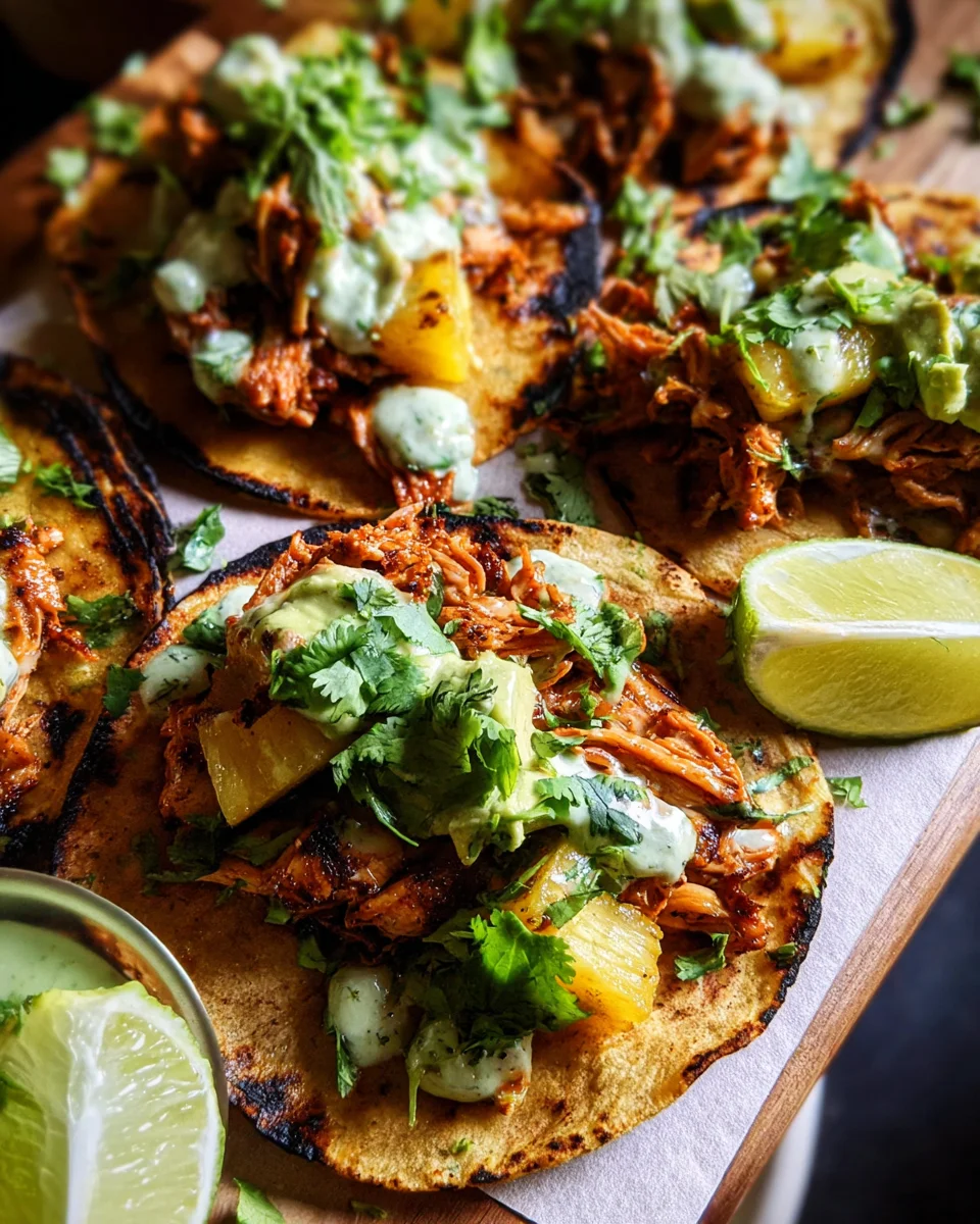 One Pan Chicken & Pineapple Tacos