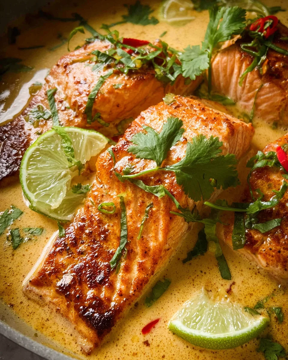 Poached Salmon in Coconut Lime Sauce 19 Poached